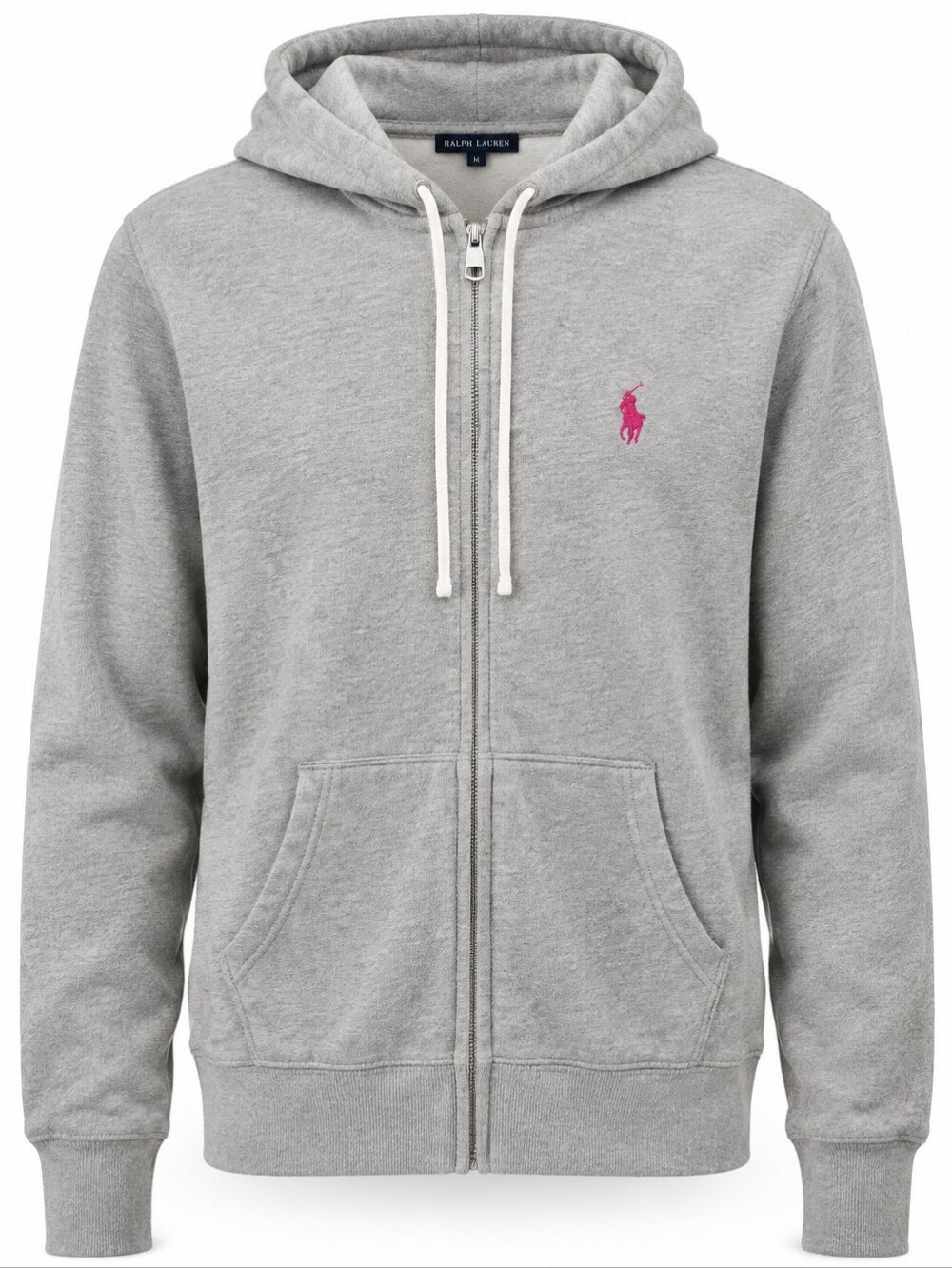 Ralph Lauren Sport Gray Full-Zip Hoodie Pink Pony XL